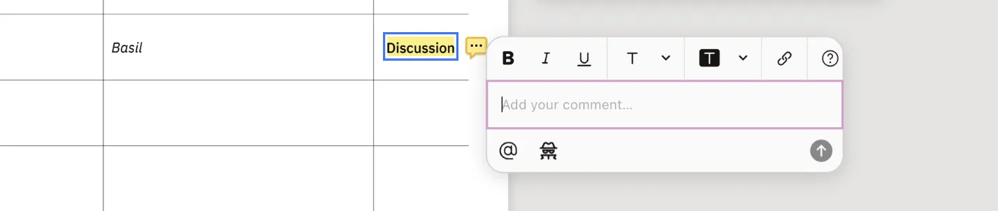 Default comment thread UI