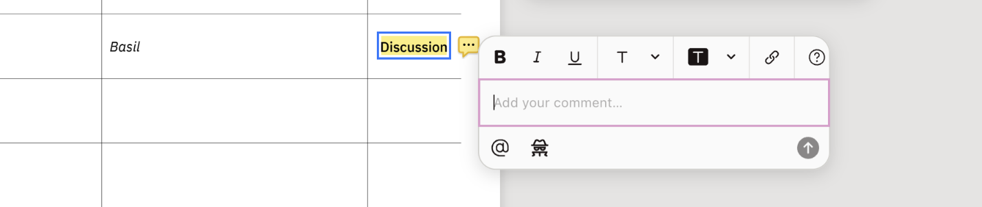 Default comment thread UI