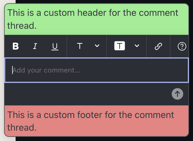 Customizing nested slots in Comment Thread UI
