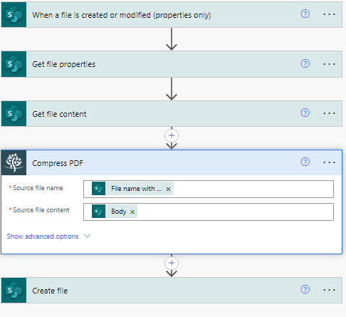 compress pdf using power automate