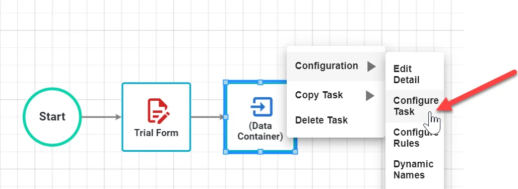 Configure task option