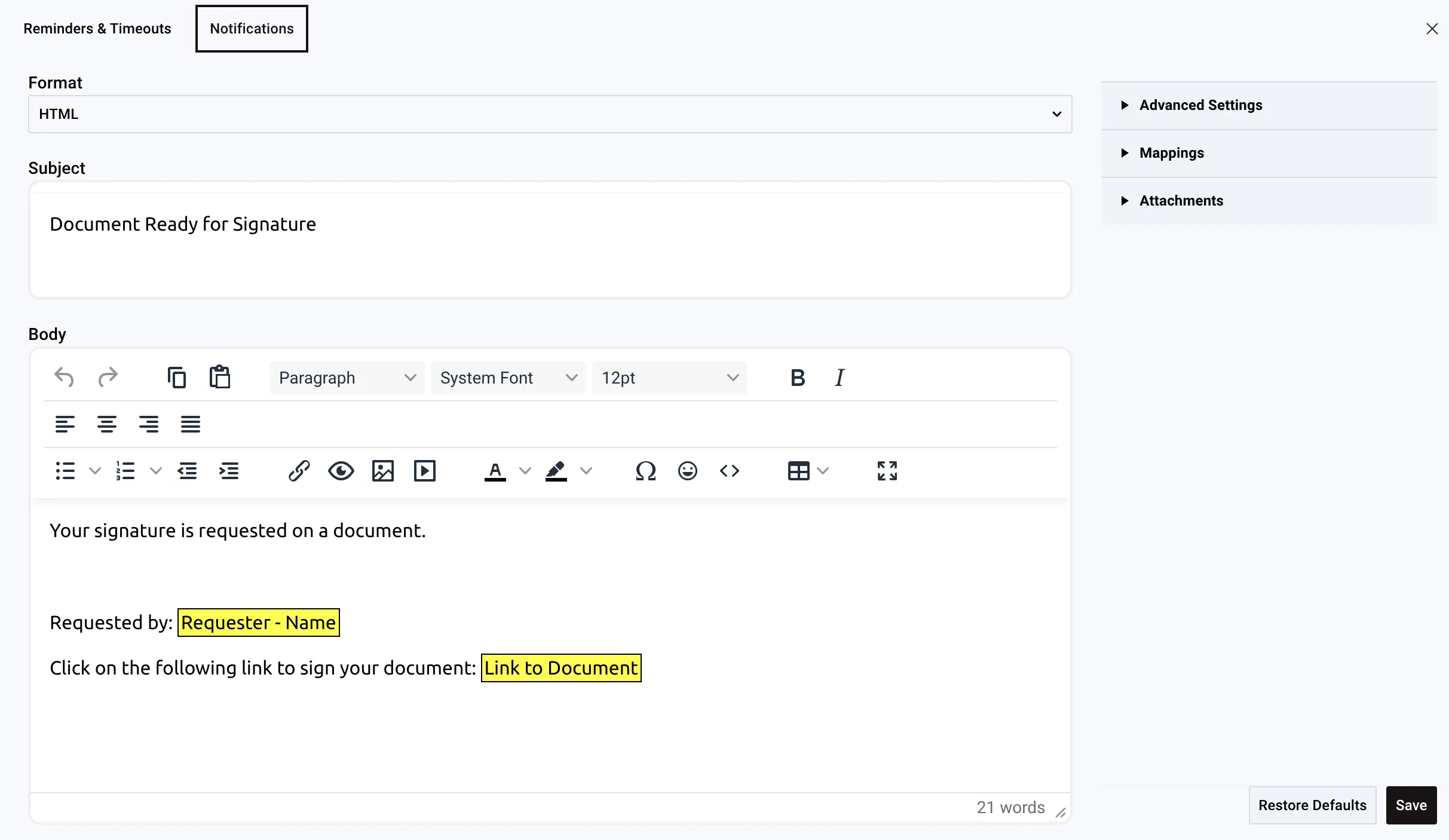 Configure notifications