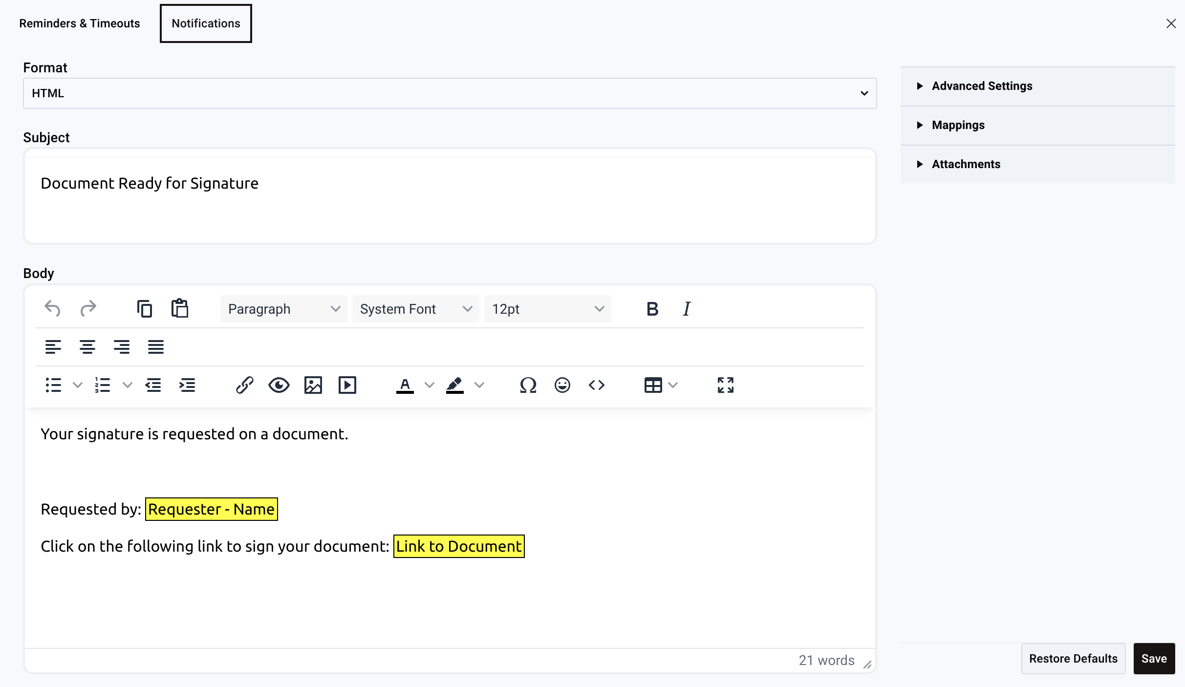 Configure notifications