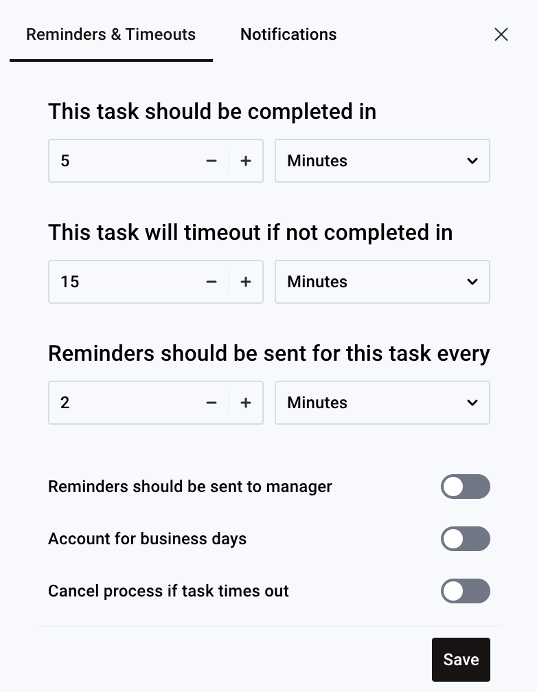 Configure reminders