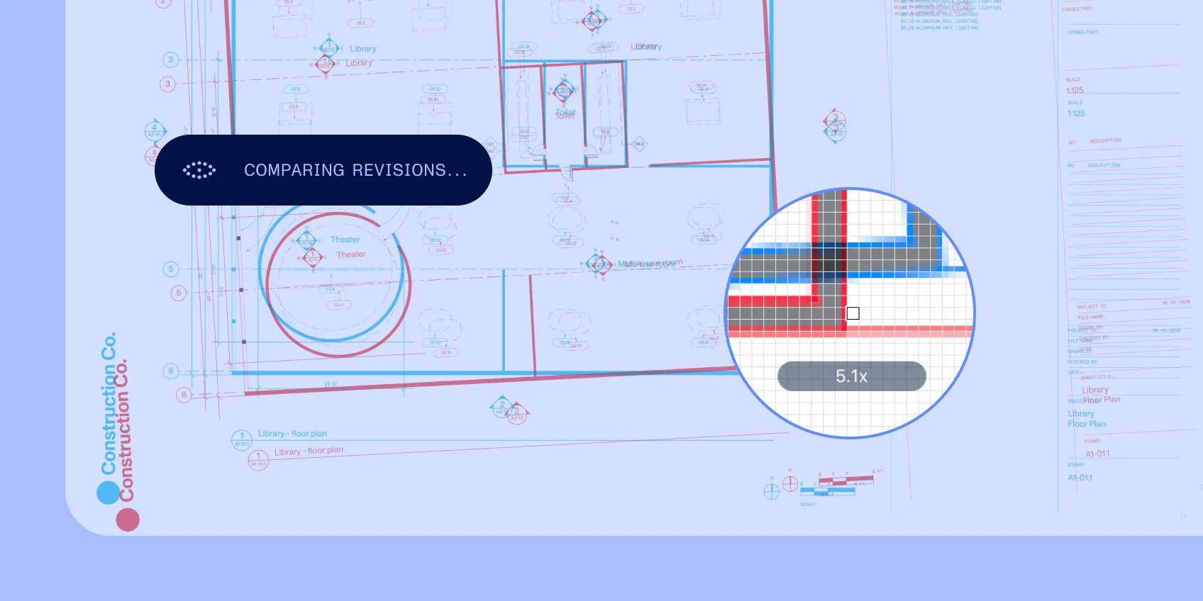 A revised plan overlaid on the previous drawing while the change is worked through.