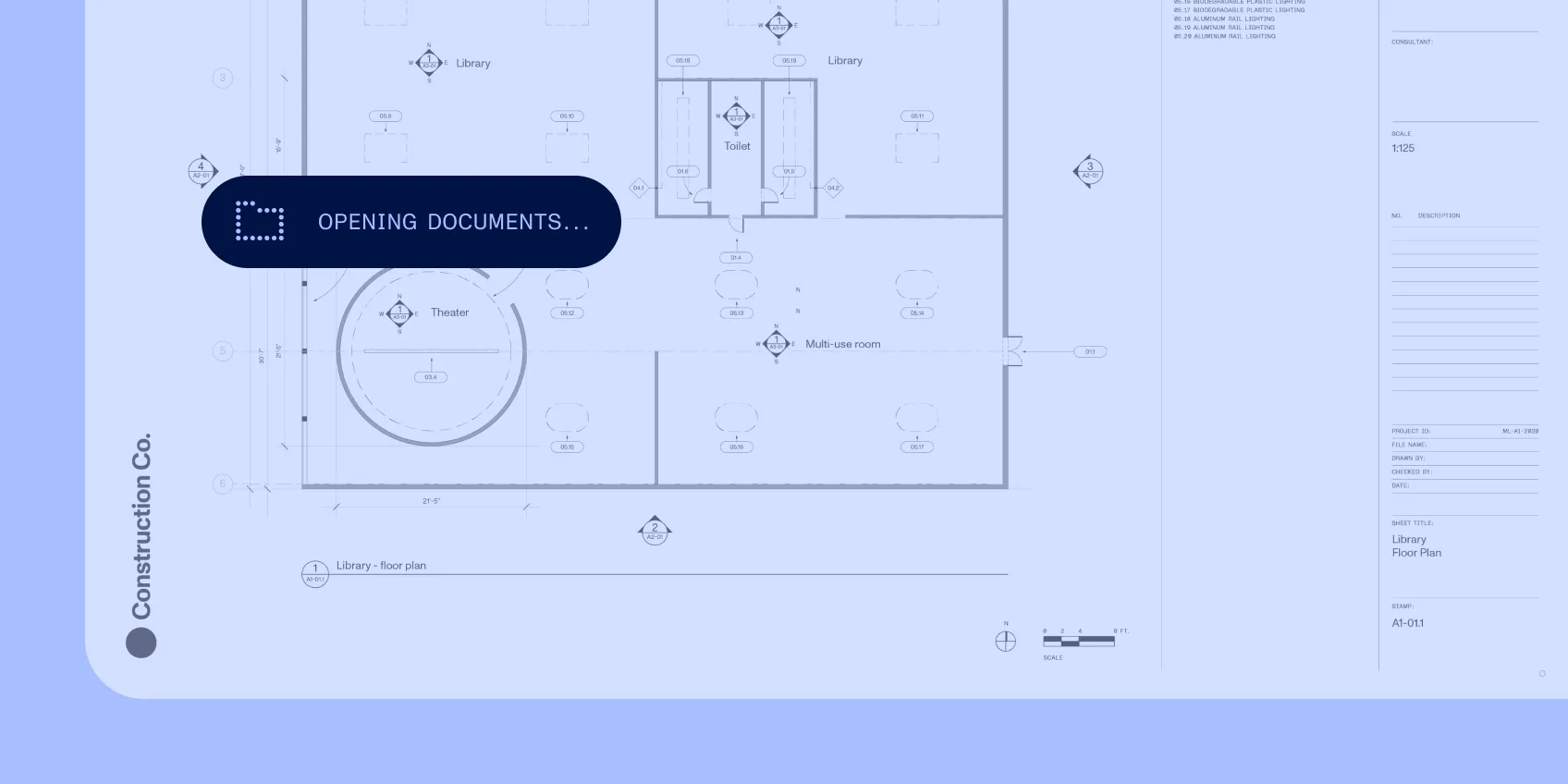 A library floor plan opened to the detail behind the task.