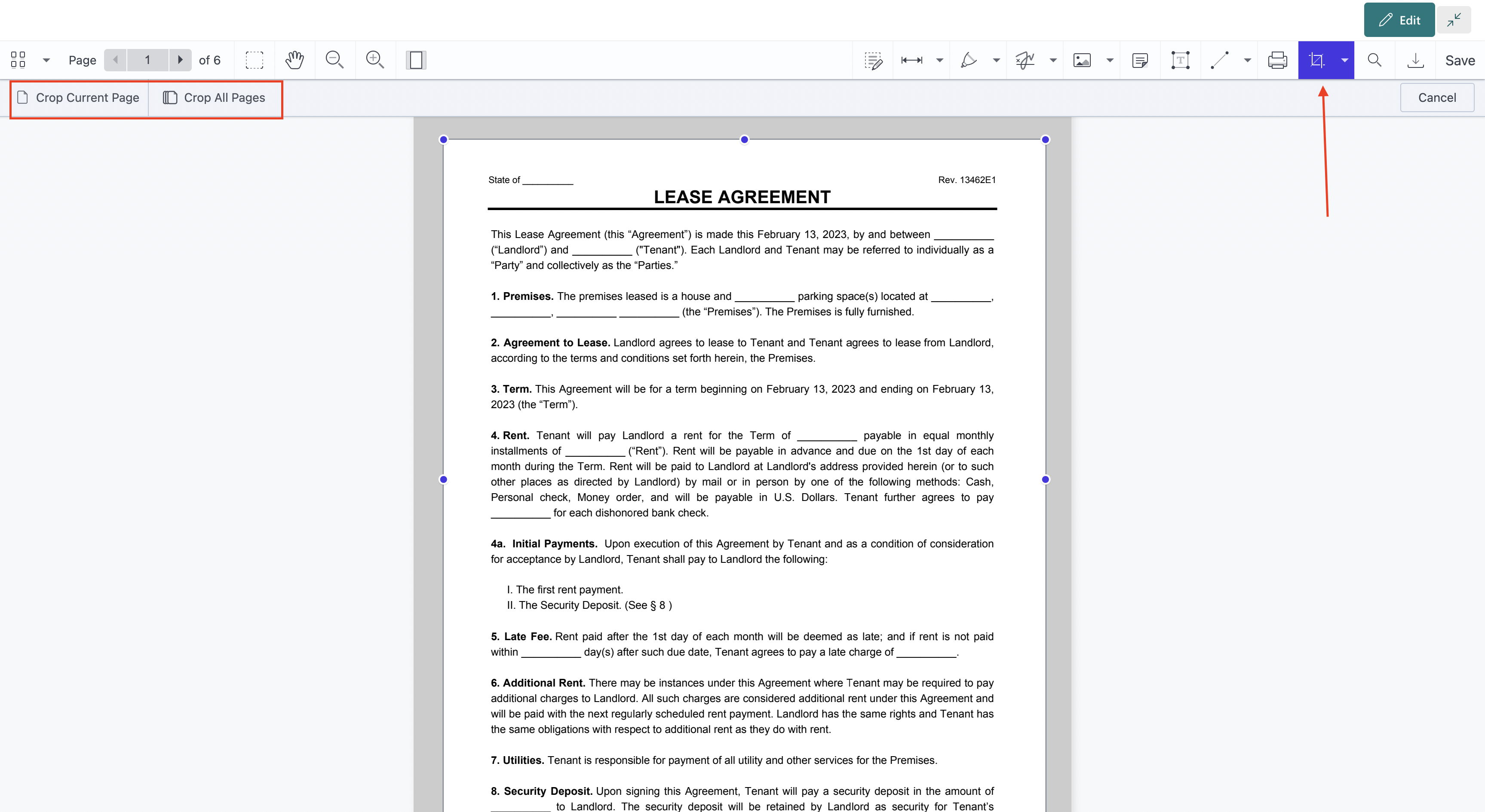 Crop PDF pages