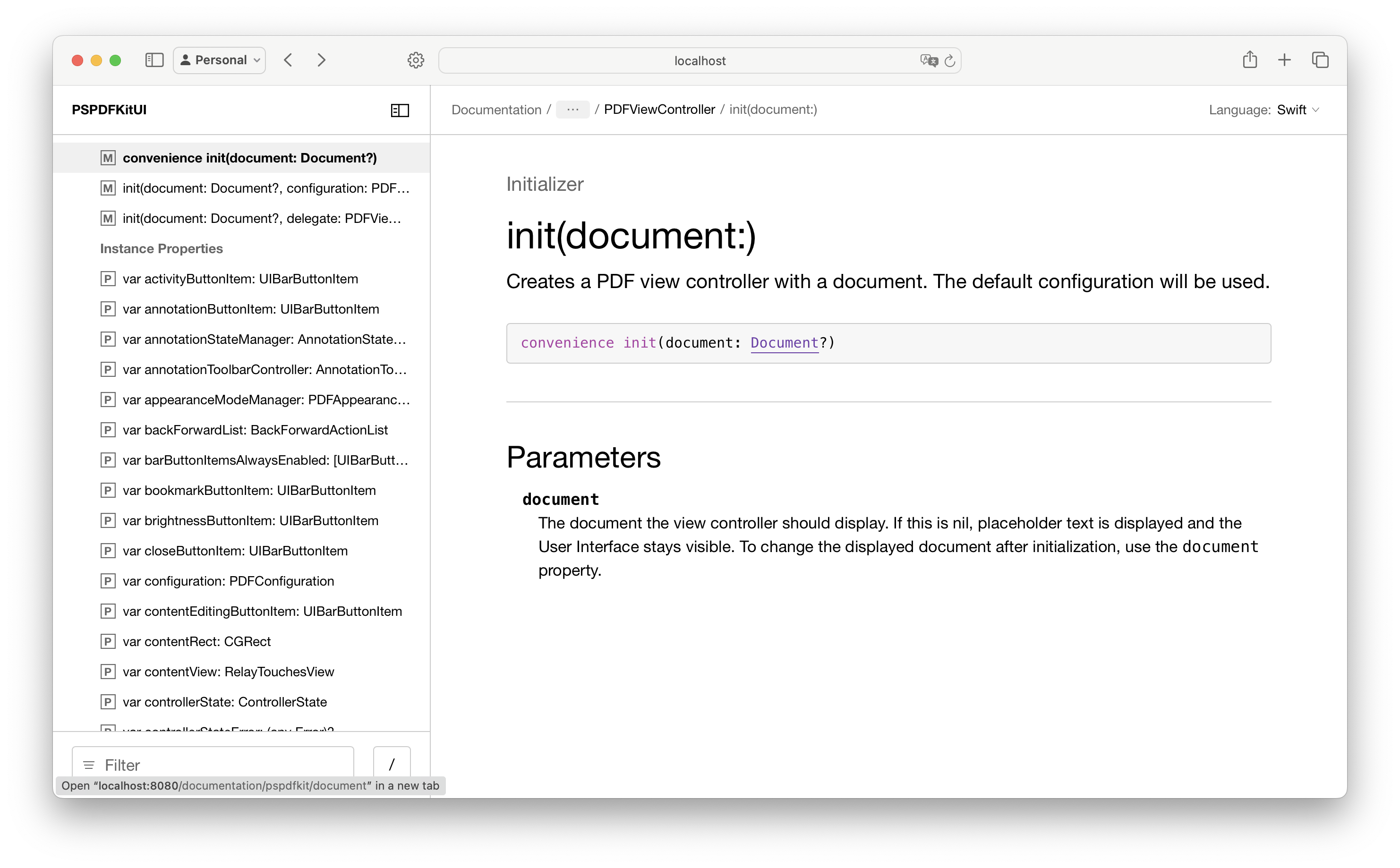 Cross-linking symbol in generated documentation