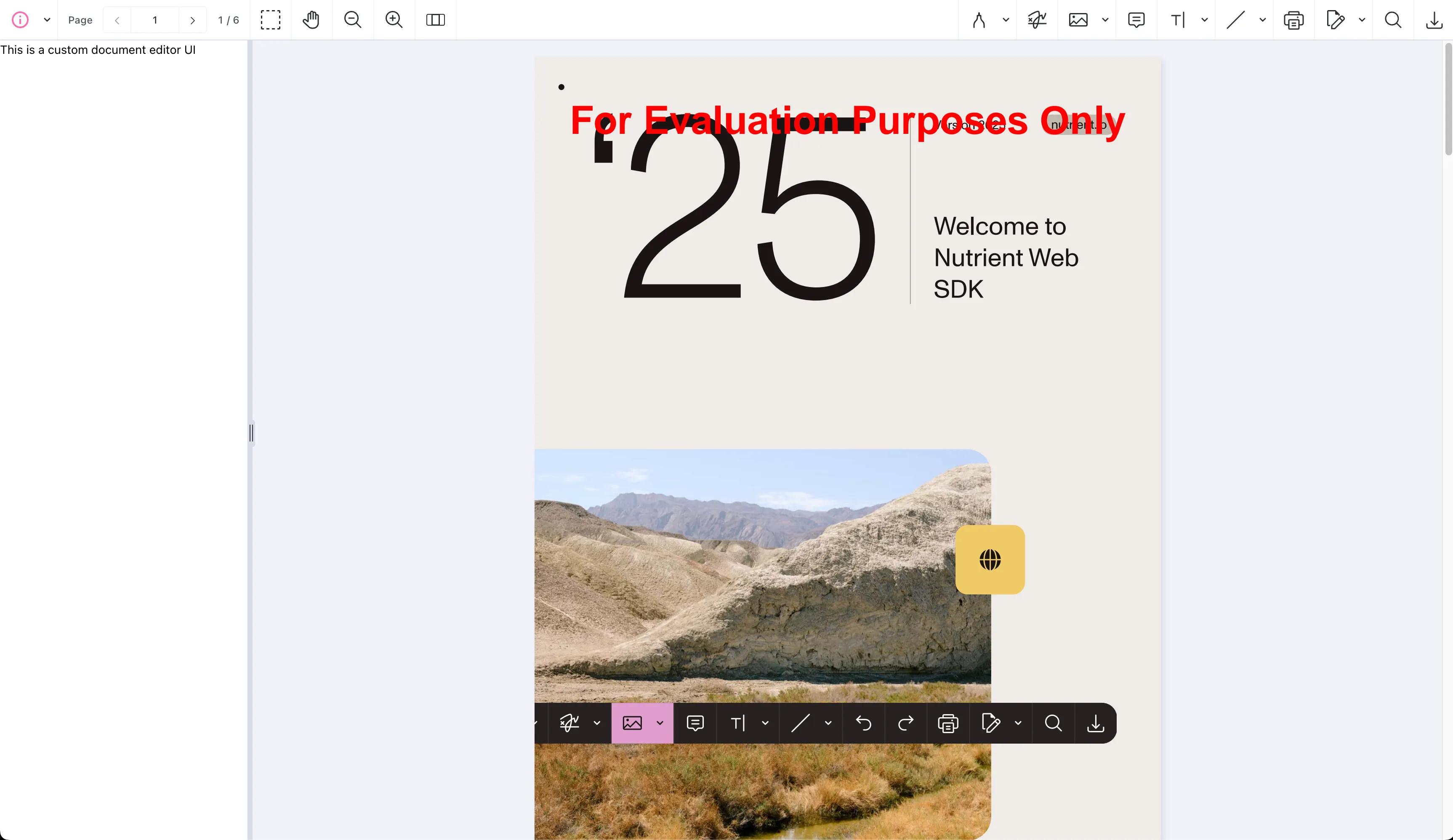 Custom document editor sidebar UI