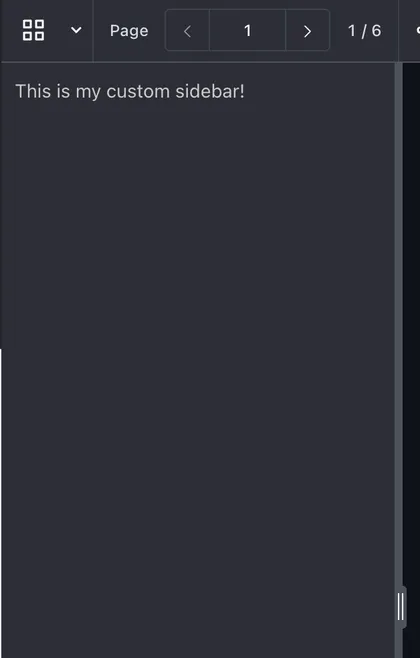 Custom sidebar