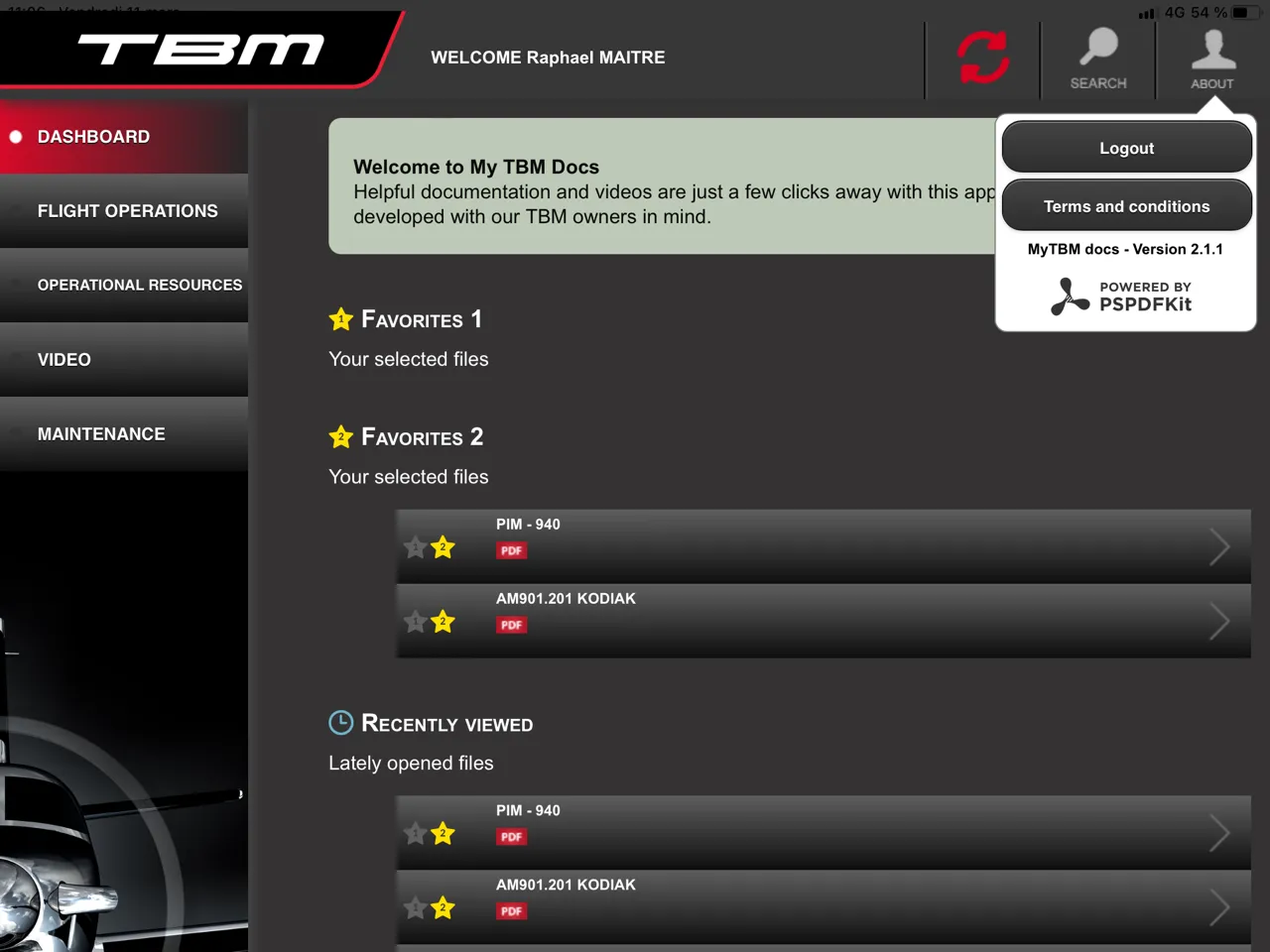 Daher app dashboard