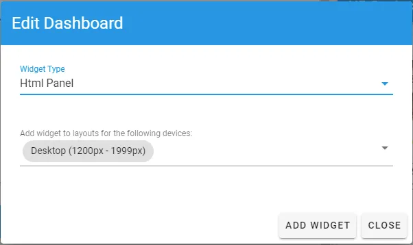 html panel widget