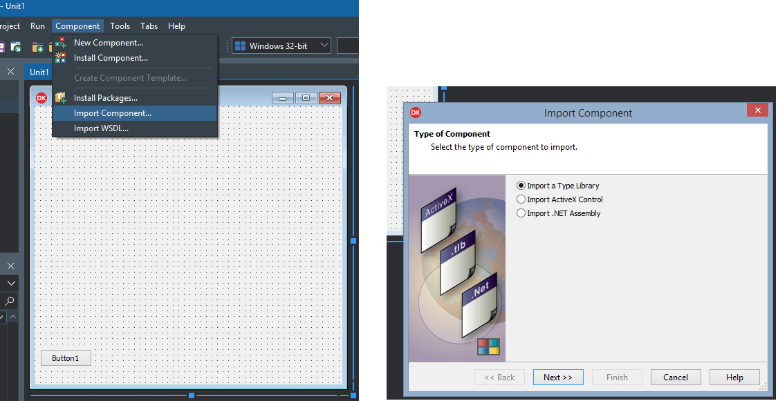 Select Component > Import Component... > Import a Type Library > Next