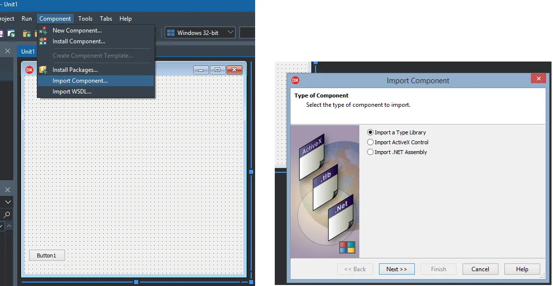 Select Component > Import Component... > Import a Type Library > Next