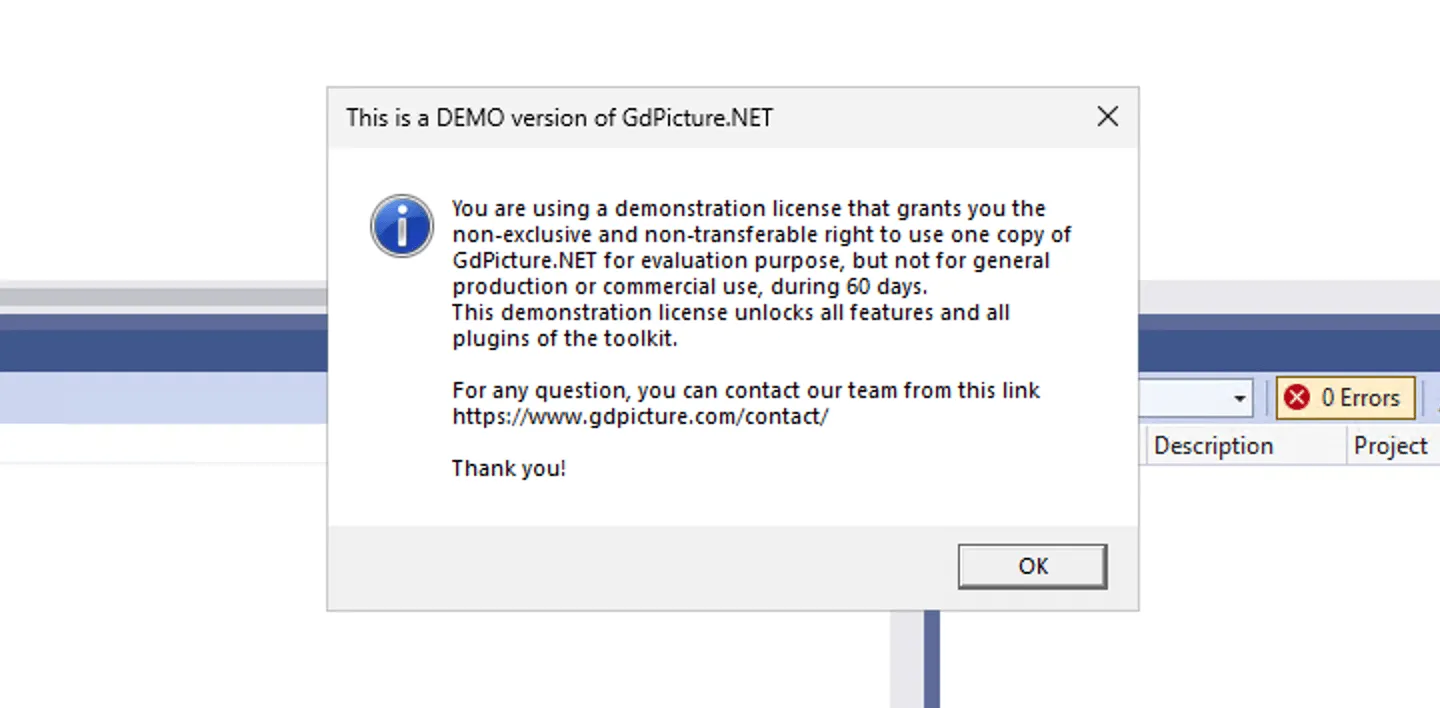 DEMO version alert