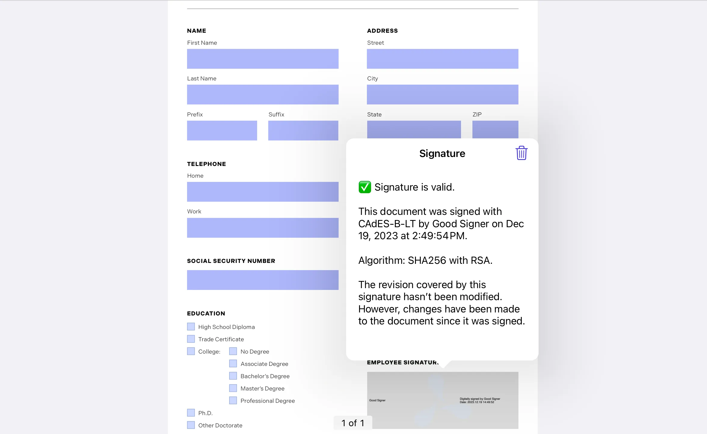 digital signatures