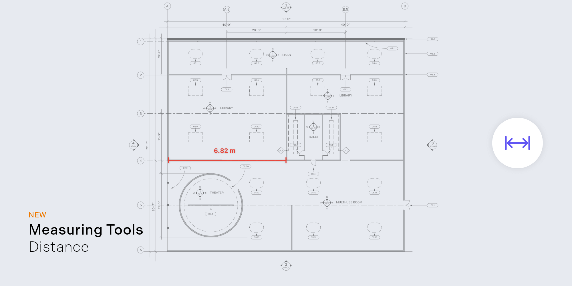 Blueprint with distance measurement