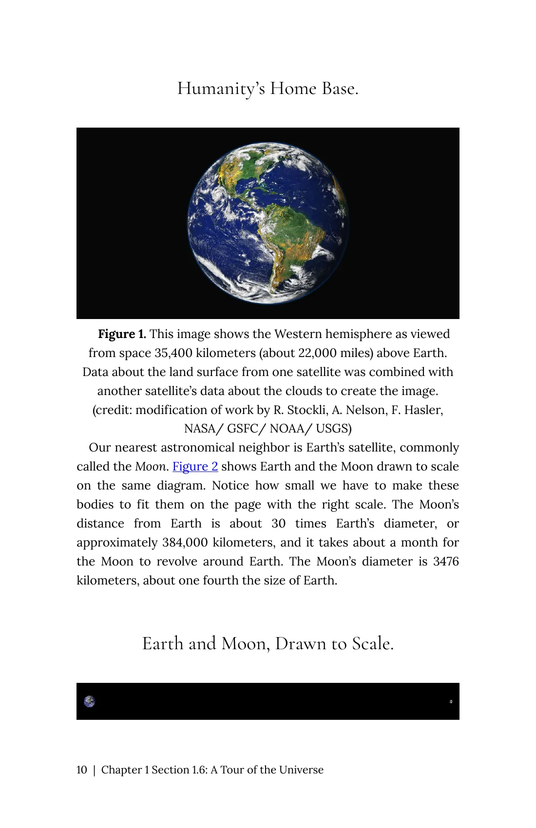 Astronomy textbook page — Humanity’s Home Base, OpenStax