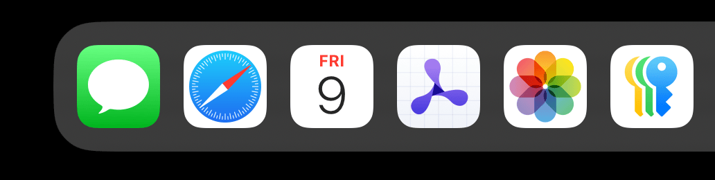 Light app icons in the dock
