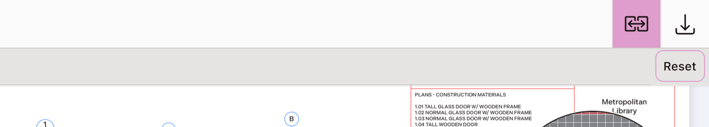 Reset toolbar button.