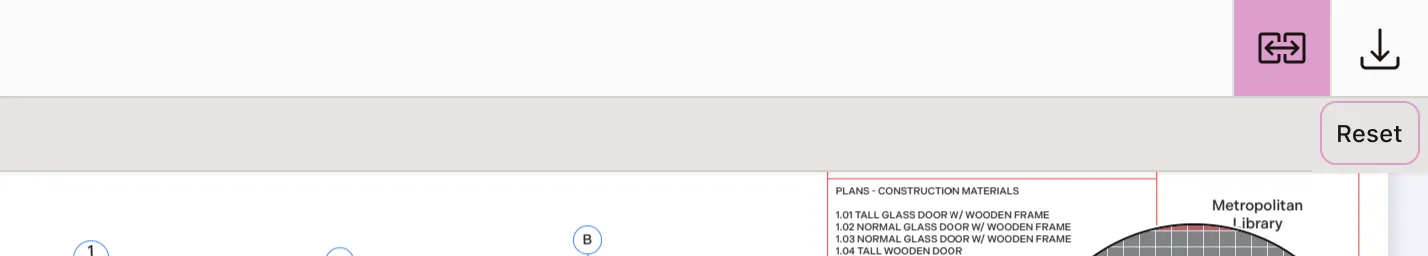 Reset toolbar button.