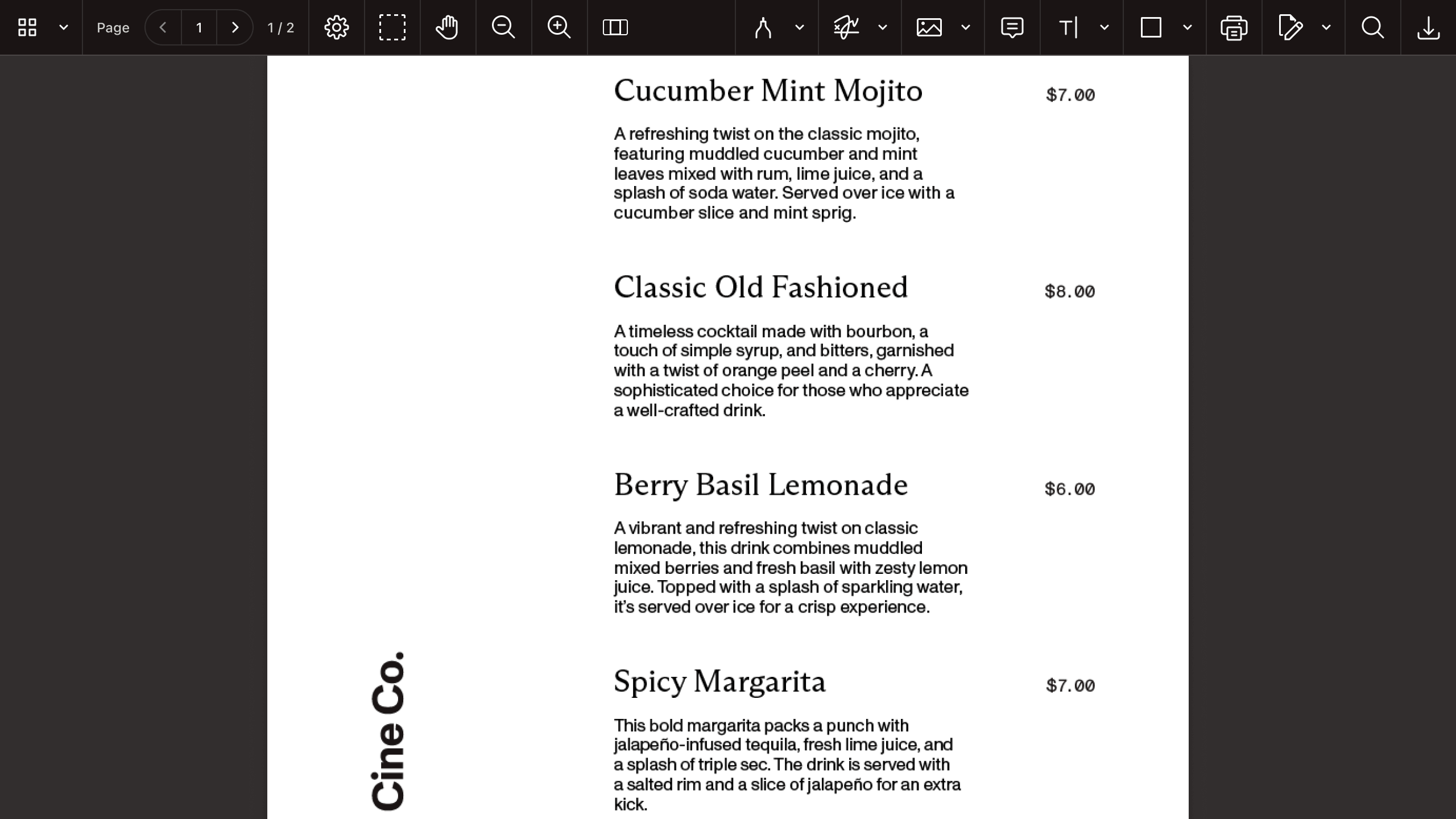 Opened Office document in a web viewer