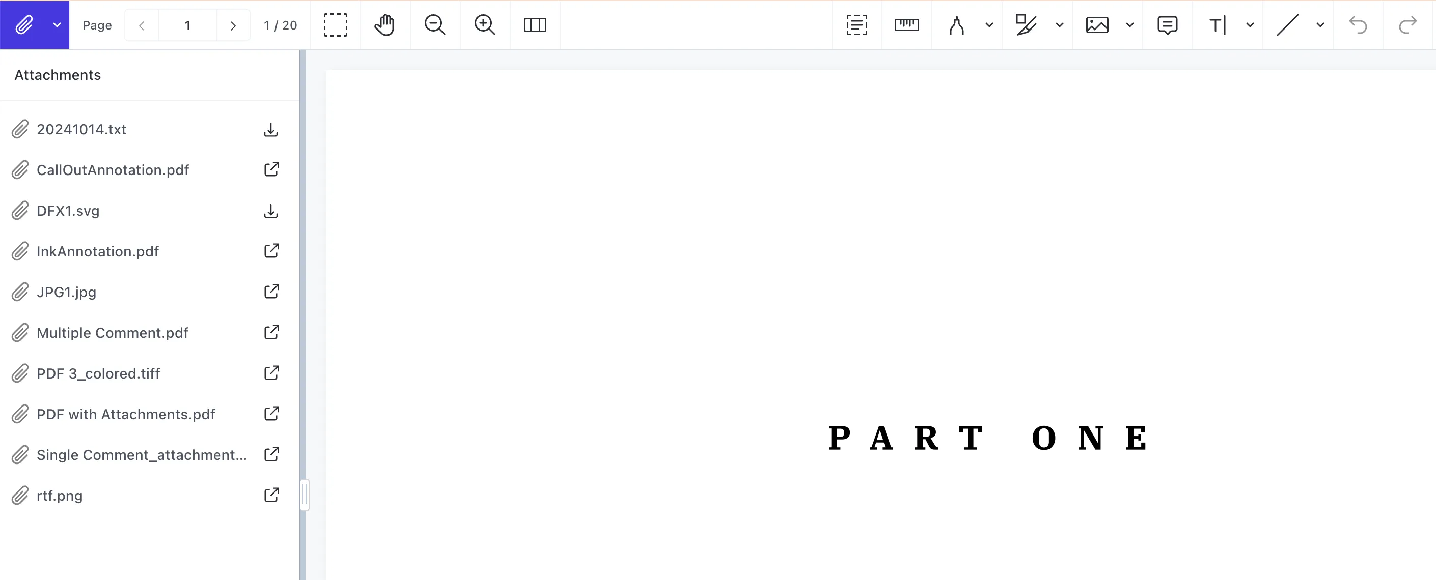 Document Editor Attachments Sidebar