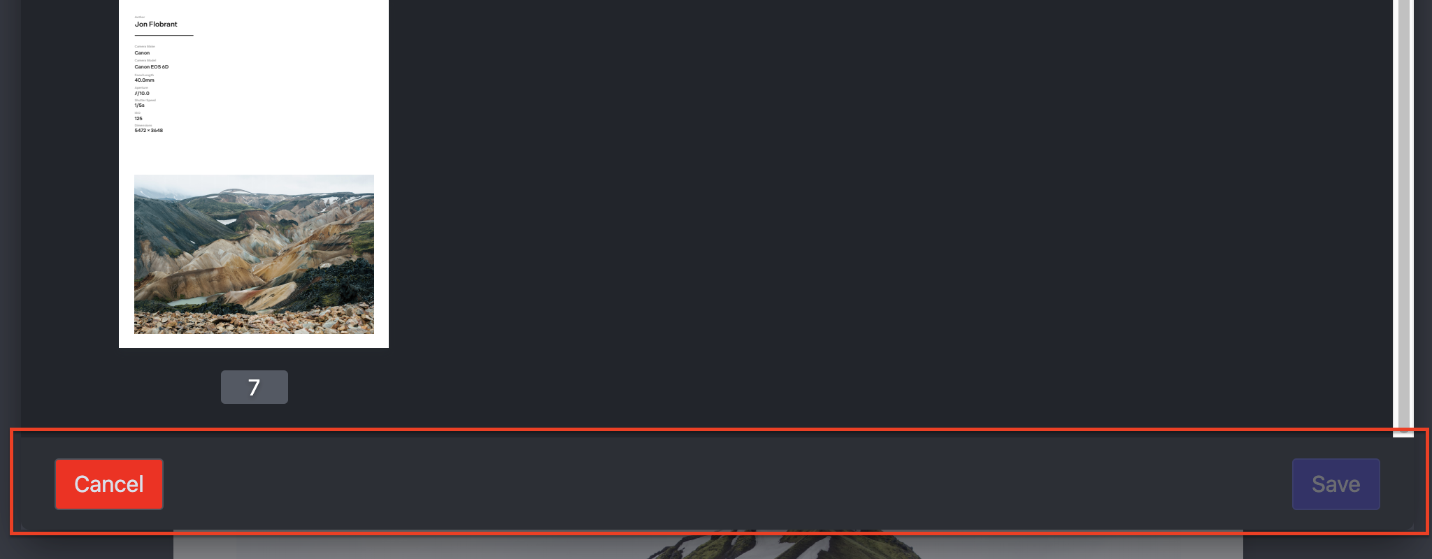 Customized document editor footer