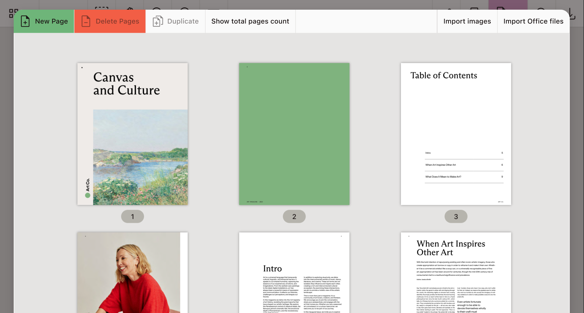 Customized document editor toolbar