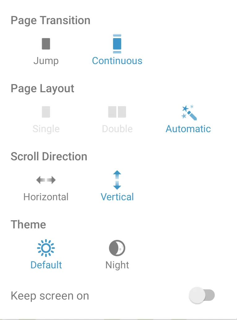 Default document settings