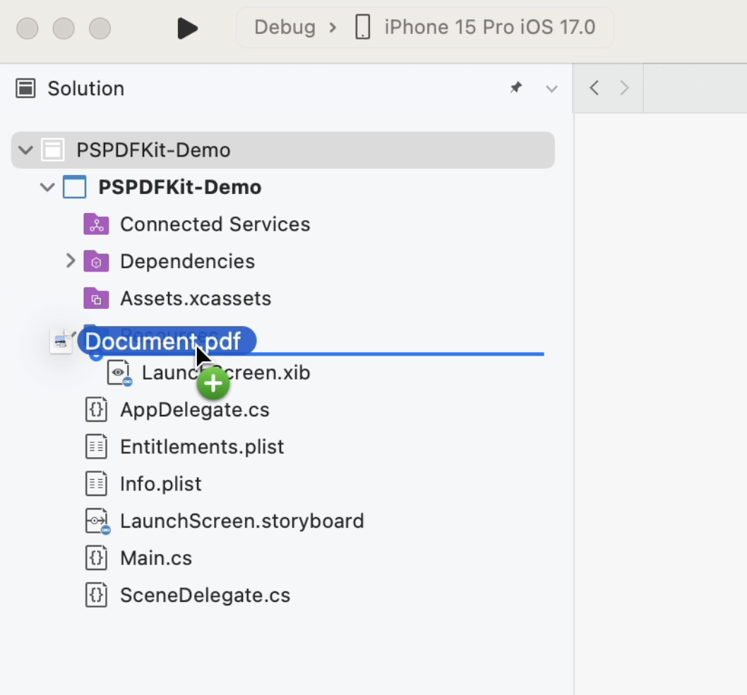 Drag and drop document to display