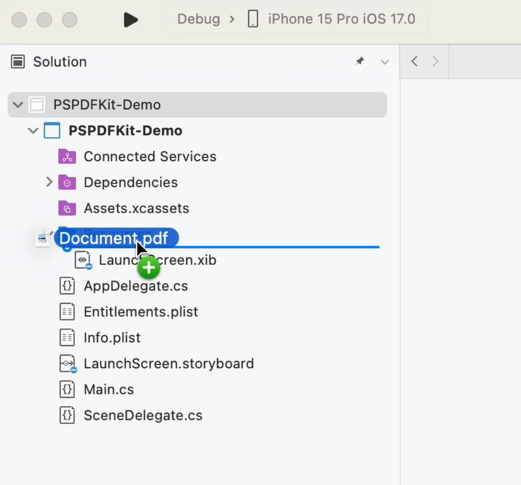 Drag and drop document to display