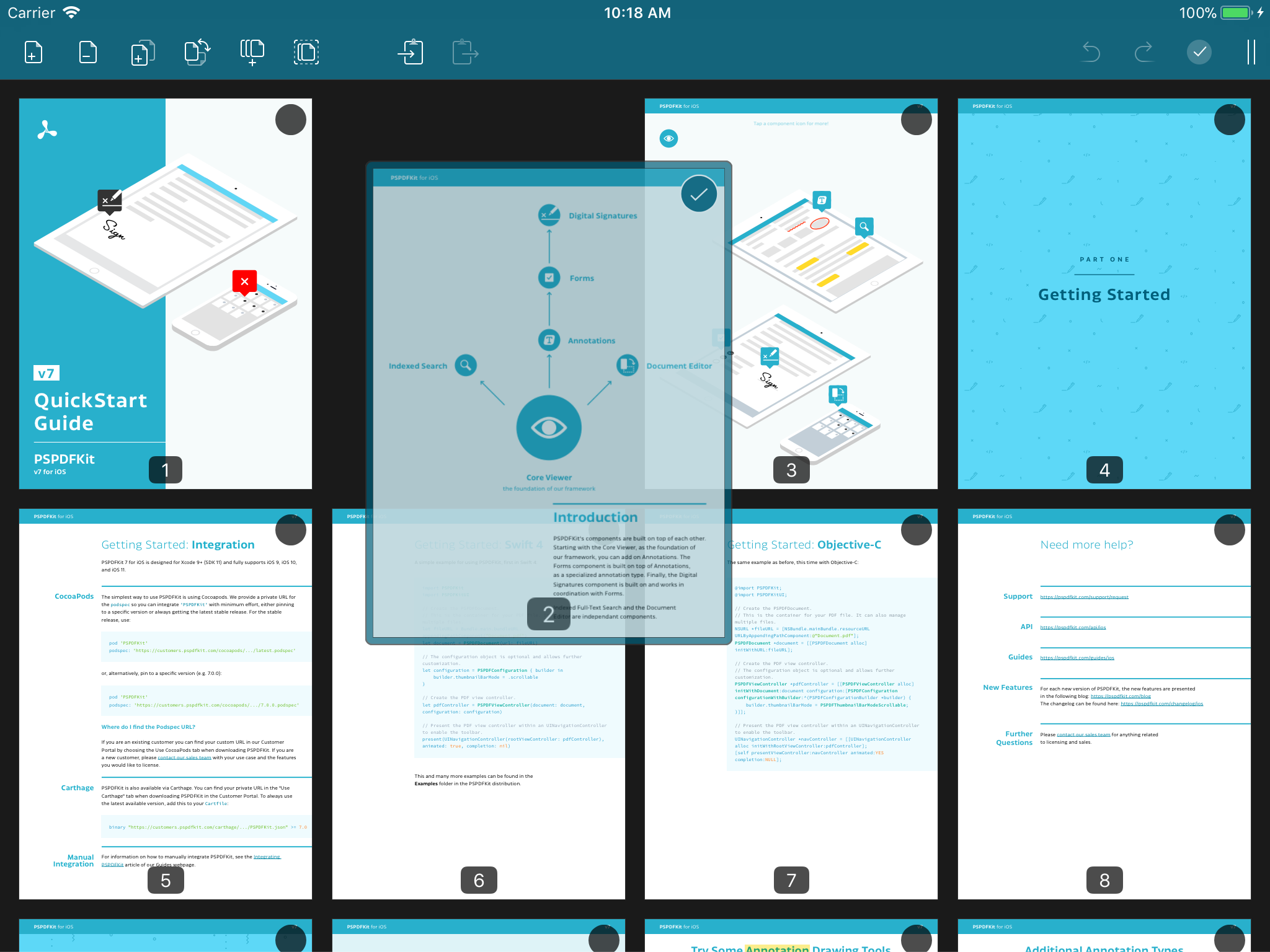 Drag-and-drop interaction to rearrange pages