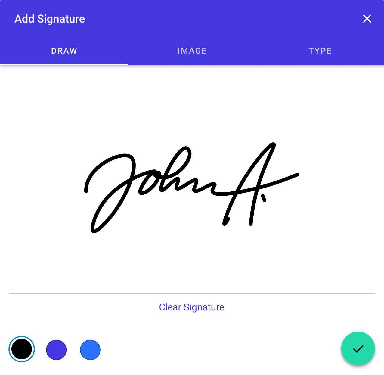 Image showing a drawn eSignature