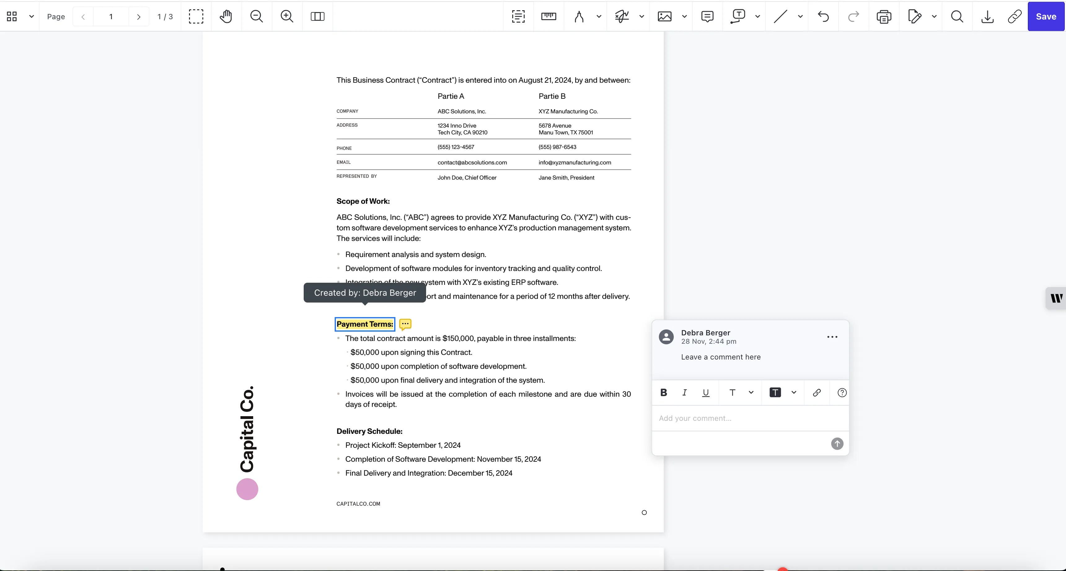 Edit comments in PDF