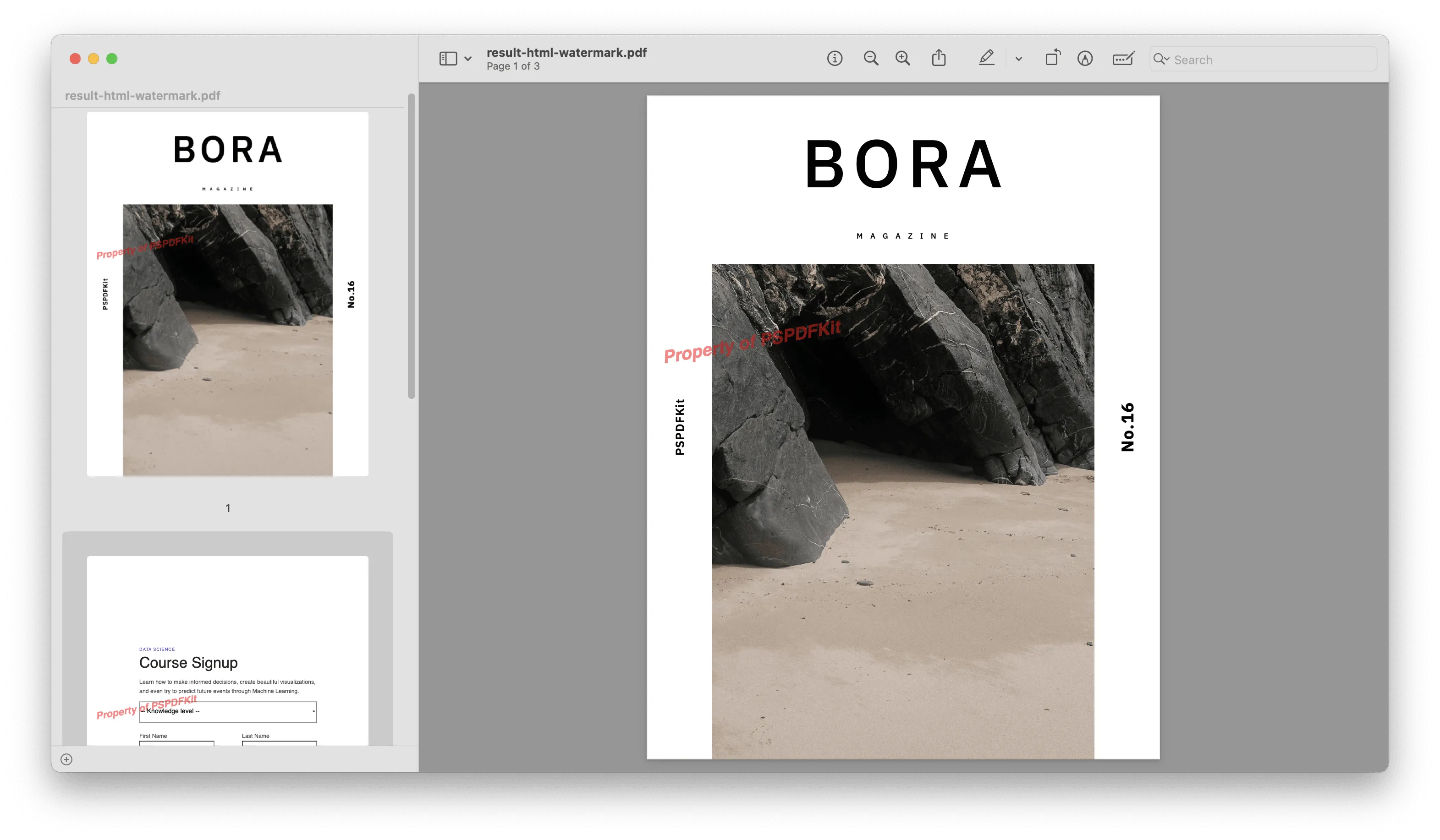 Added a watermark to the document