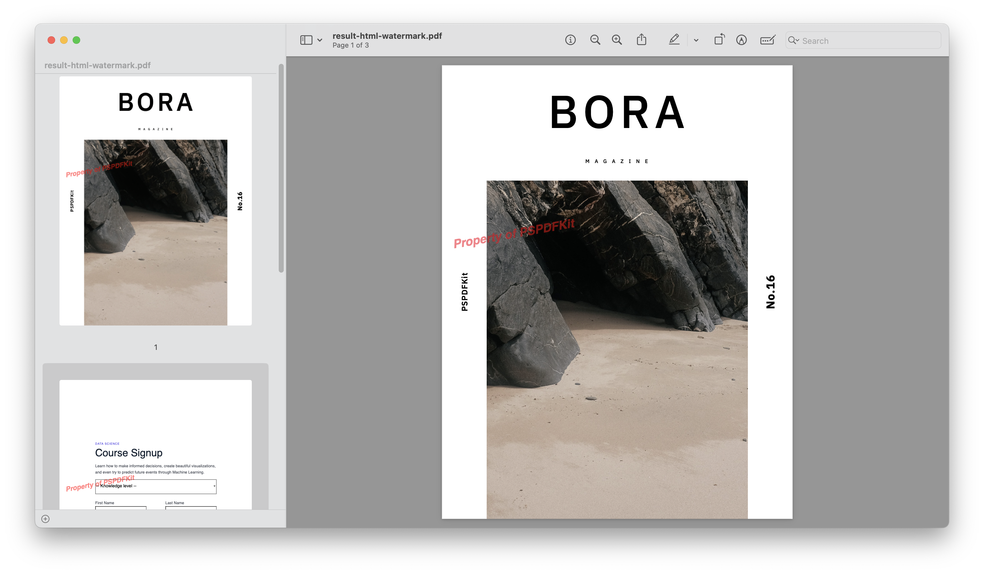 Added a watermark to the document