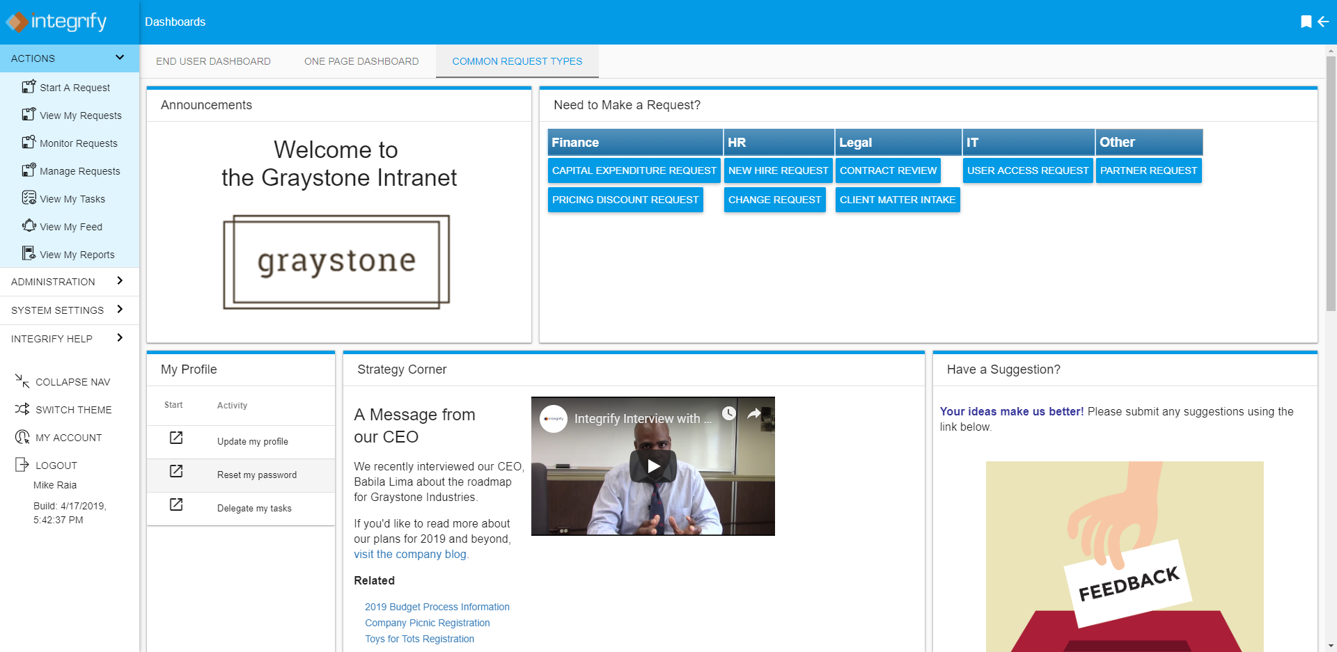 self-service intranet