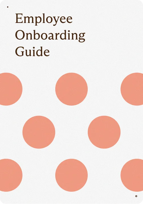 An employee onboarding guide panel with a checklist of steps.
