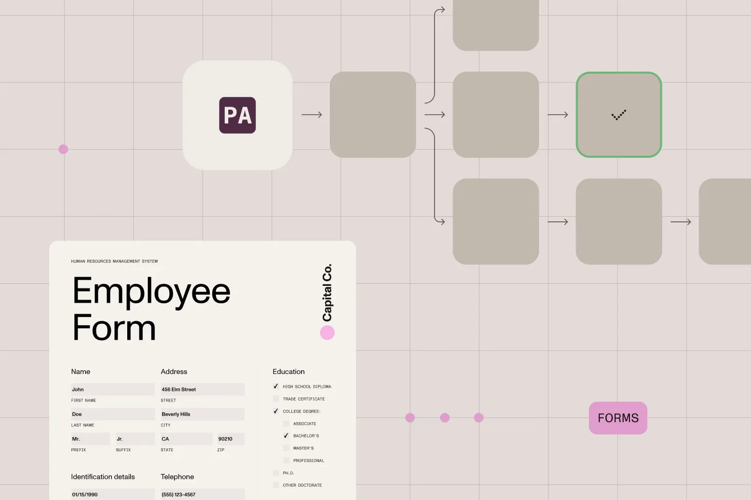 Image showcasing workflow automation features using Power Automate