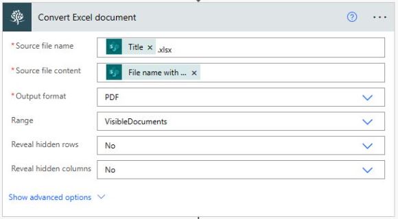 Convert Excel to PDF