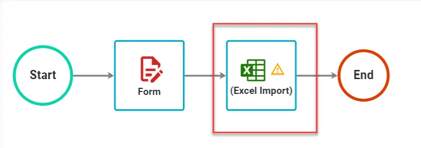 Excel Import task in the process flow configuration menu