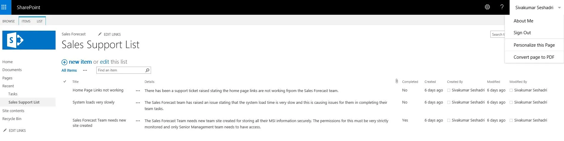 user credentials