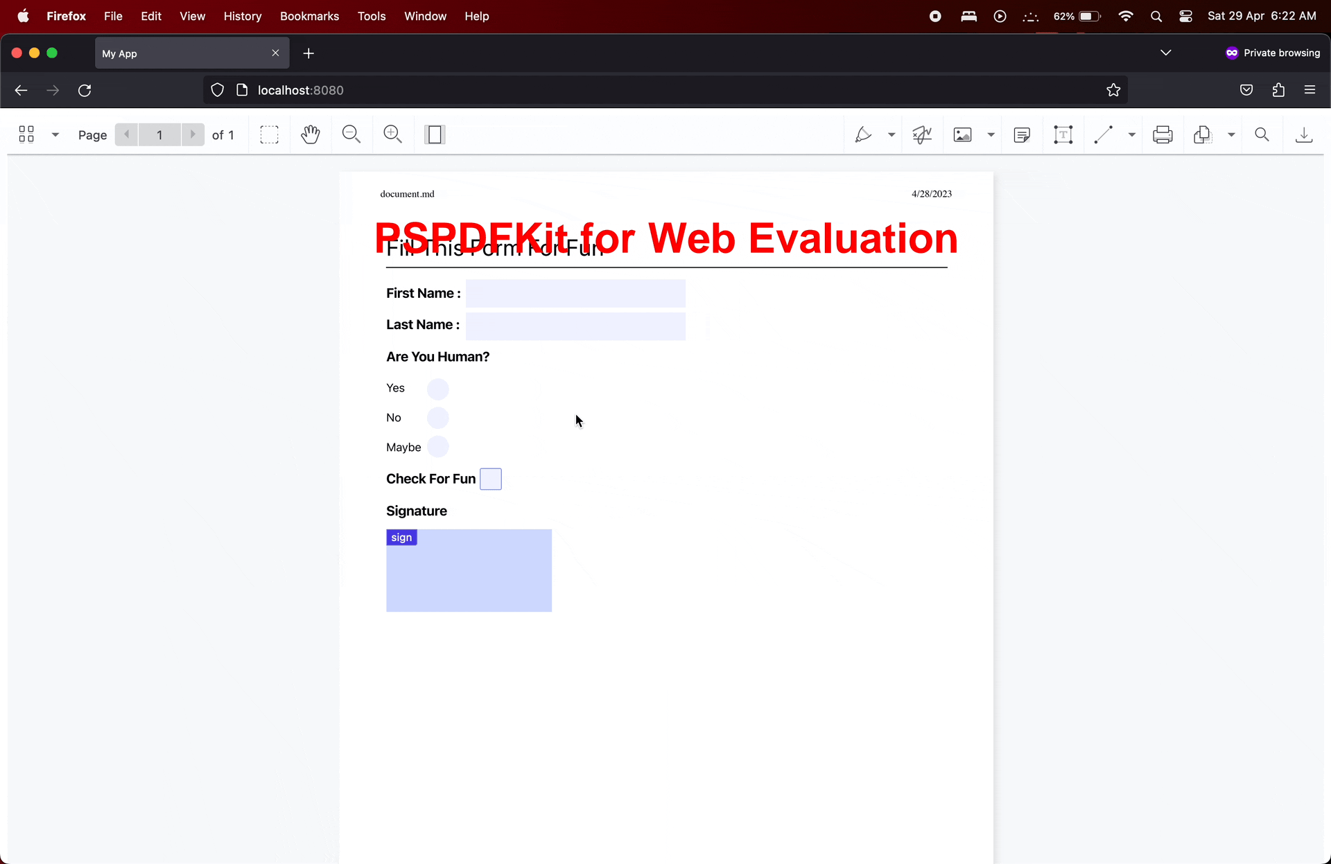 gif showing the result of 'instance.exportPDF()'