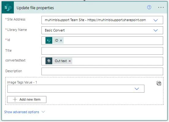 Update file properties