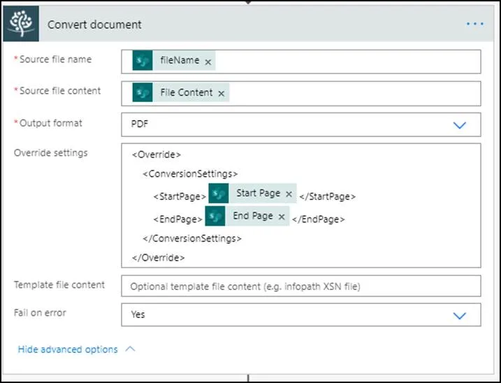 Convert document