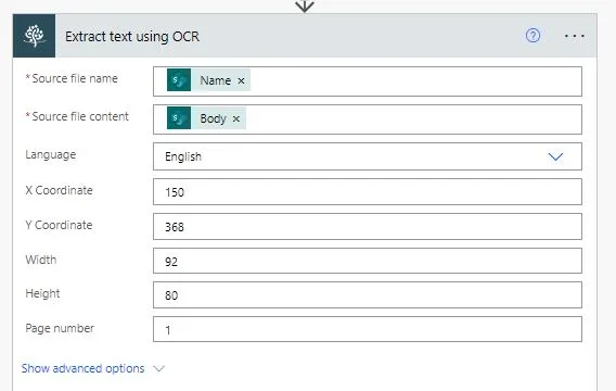 Extract text using OCR