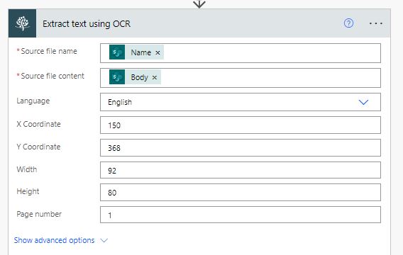 Extract text using OCR