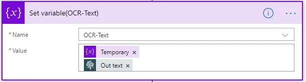 Set variable action