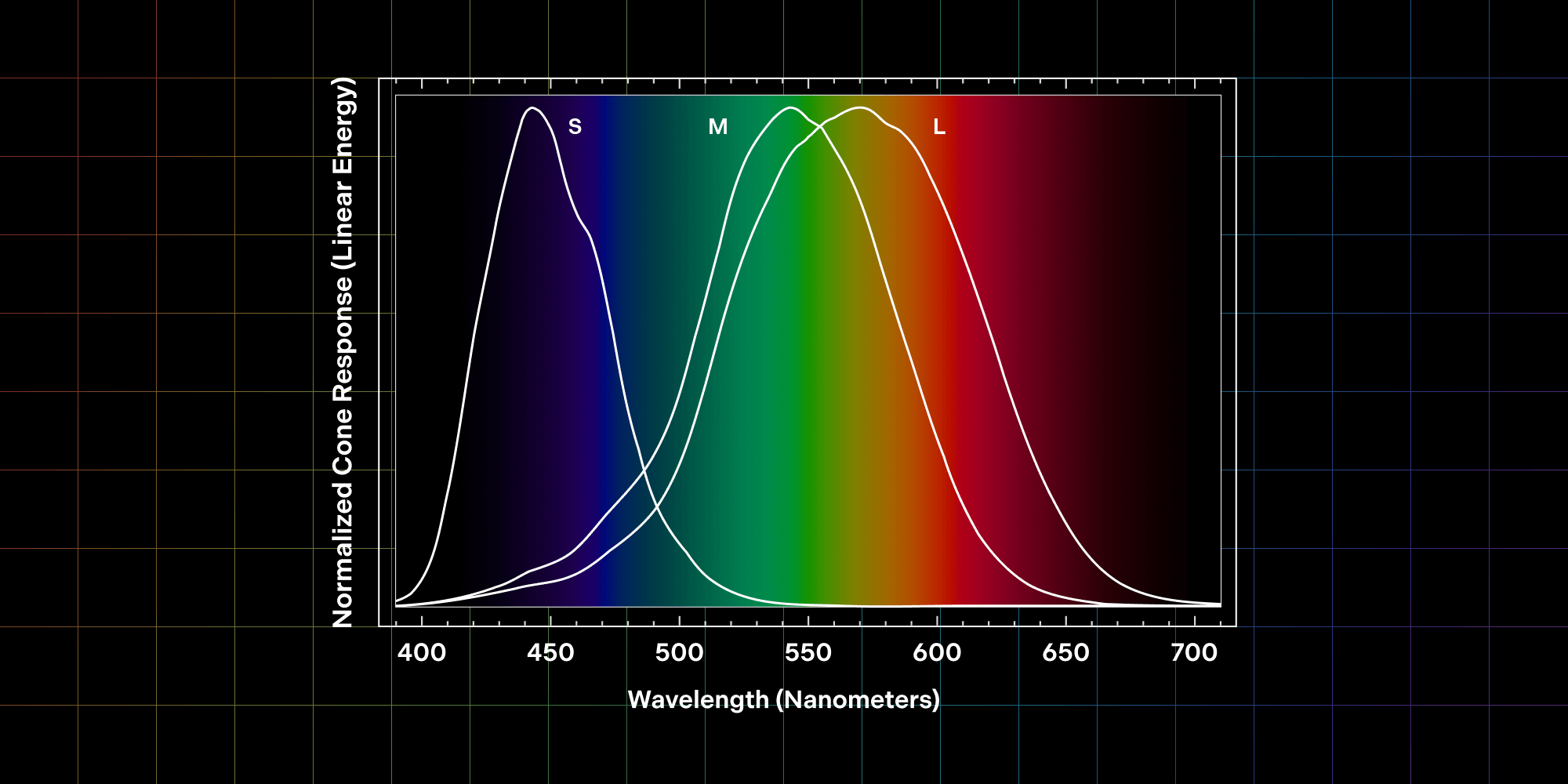 Eye cone response graph
